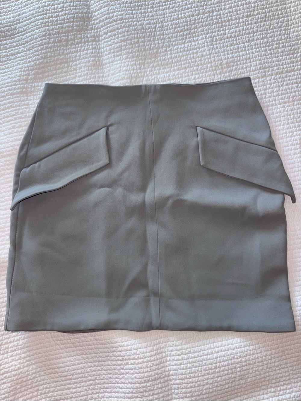 House of CB Slate Grey Mini Skirt with Angled Flap Pockets
